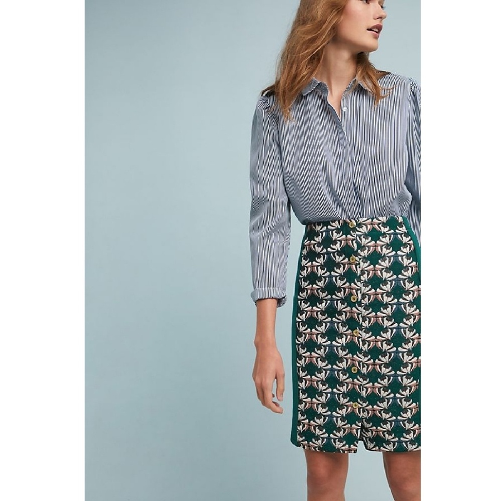 • anthro | dolan • embroidered pencil skirt - Picture 2 of 7